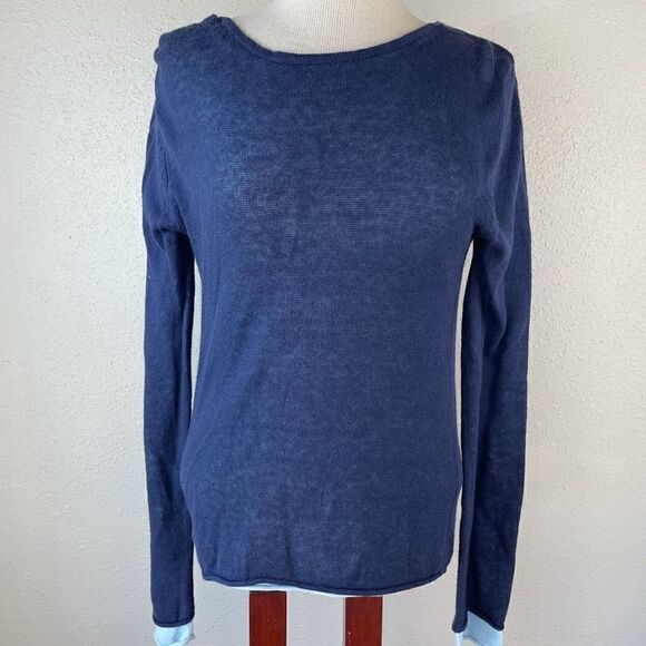 NWT Decoded Blue Layered Sweater Top - Picture 1 of 7